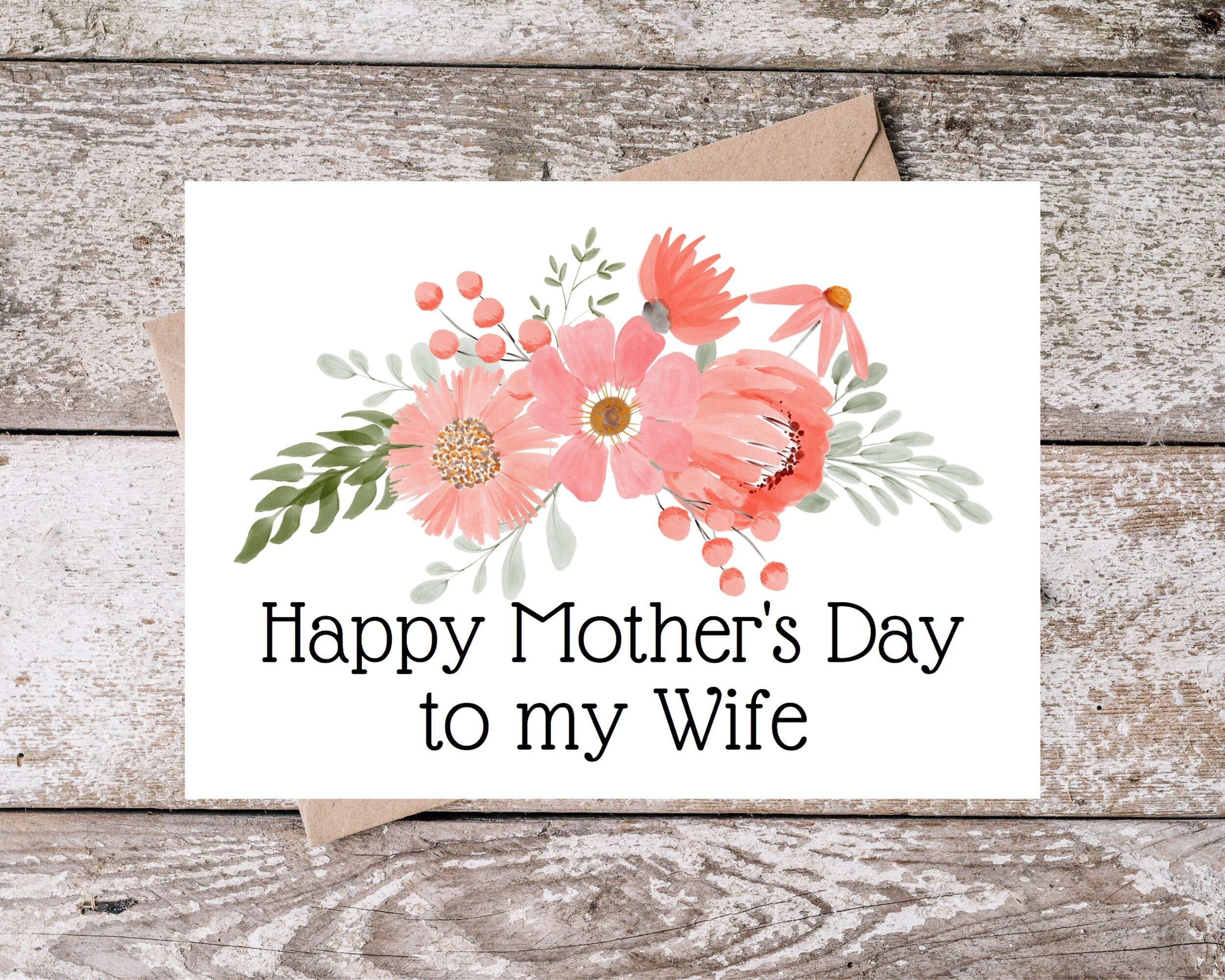 Wife Mother Day Card - Etsy Singapore with regard to Printable Mothers Day Card For Wife