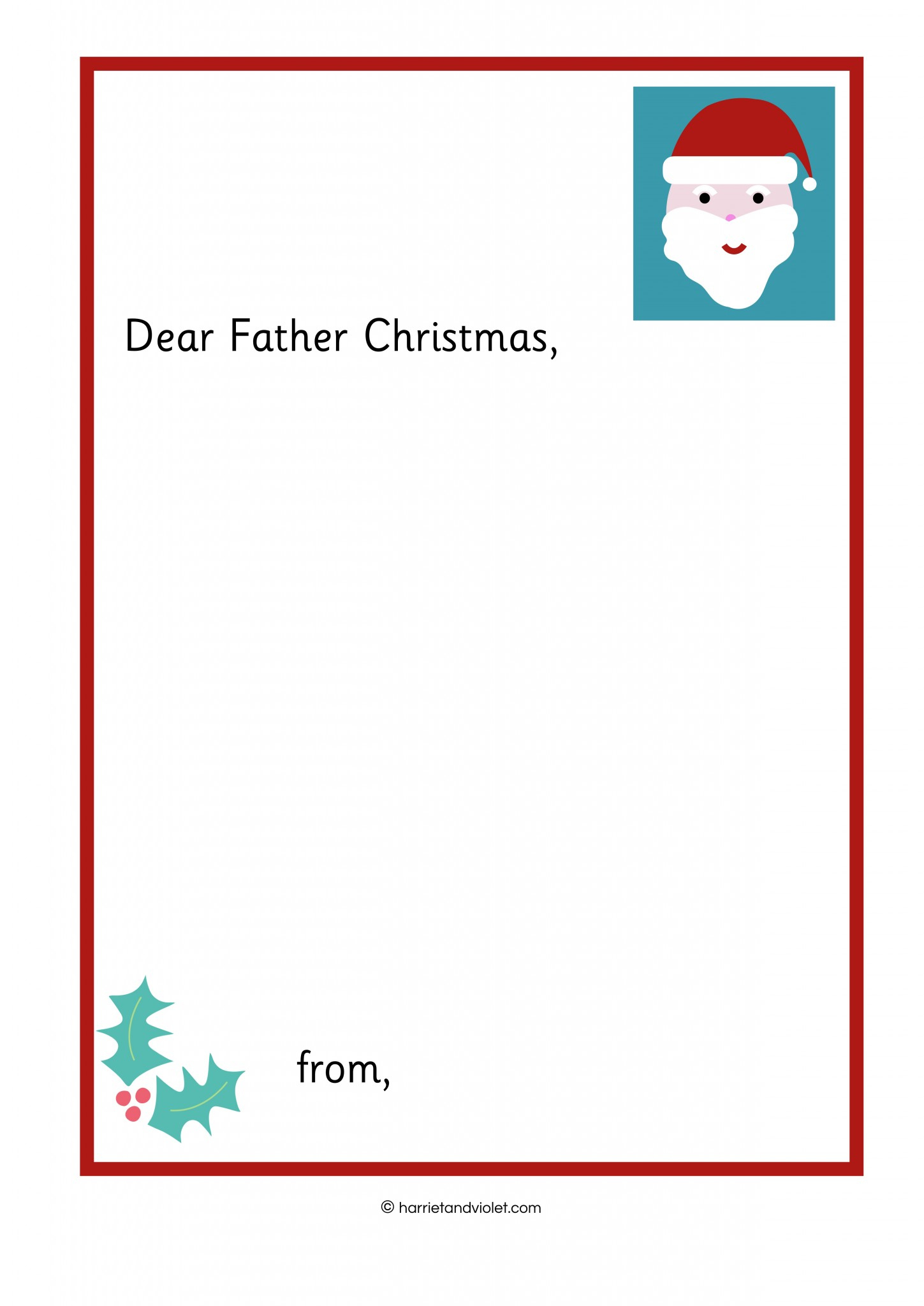Writing A Letter To Father Christmas - Printable Teaching pertaining to Free Printable Letter To Father Christmas